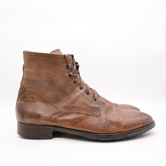 To Boot New York Adam Derrick Burkett Men's Size 13 Brown Leather Lace Up Boots - Picture 1 of 12